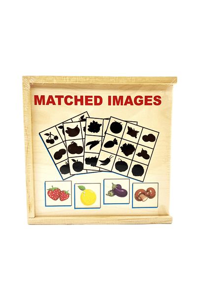 OEM Joc educativ de asociere si memorie, Montessori, fructe si legume, Jocul Umbrelor, 36 piese