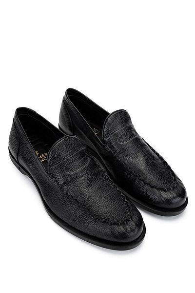 Tamer Tanca Men's Genuine Leather Black Loafer Shoes