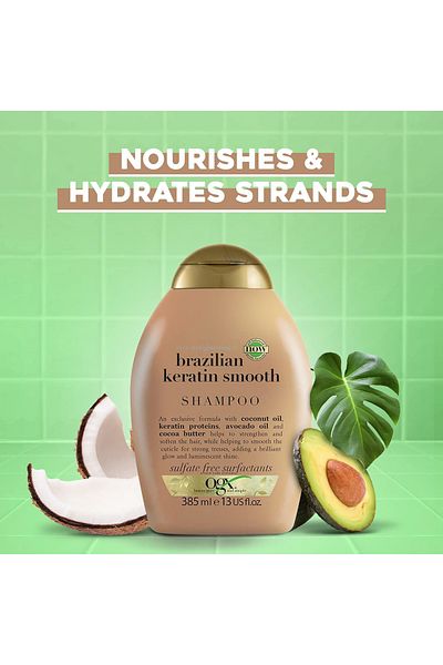 OGX Brazilian Keratin Smooth Shampoo Value Pack 2 x 385 ml