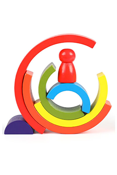 sallma Wooden educational toy for children, Montessori, Rainbow and Cylinders