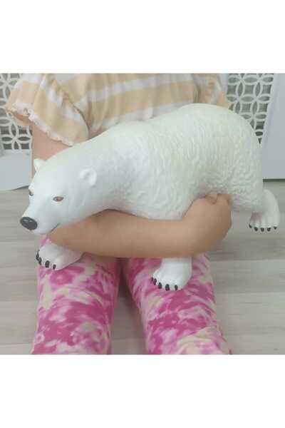 LRS STORE Süper Gerçekçi Dev Kutup Ayısı Figür Oyuncak Soft Yumusak Ayı Figürü 40 cm