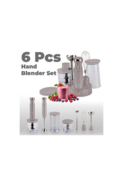 Berlinger Haus Hand Blender Stick Mixer Set With 6 Accessories Hand Whisk Taupe Collection