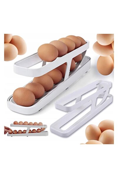 MACVI Macvi® egg organizer, 4 levels, automatic rolling, 30 eggs, 36x7x20 cm, white