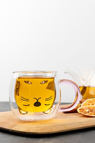Glass In Love Double Walled Borosilicate Mug - With Cat