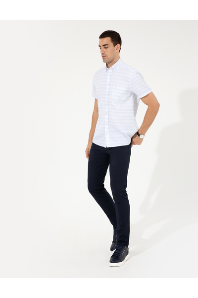 Pierre Cardin Lacivert Slim Fit Kanvas Pantolon 50251460-VR033