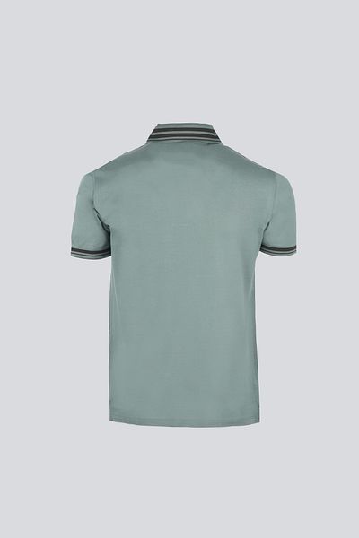 Emporio Armani تي شيرت رجالي بياقة بولو وأزرار للإغلاق وأكمام قصيرة وياقة بولو خضراء EM000859 AF12955-U9083