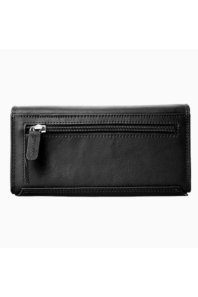 Toro Nero Women's wallet made of genuine leather, black, Casual matte