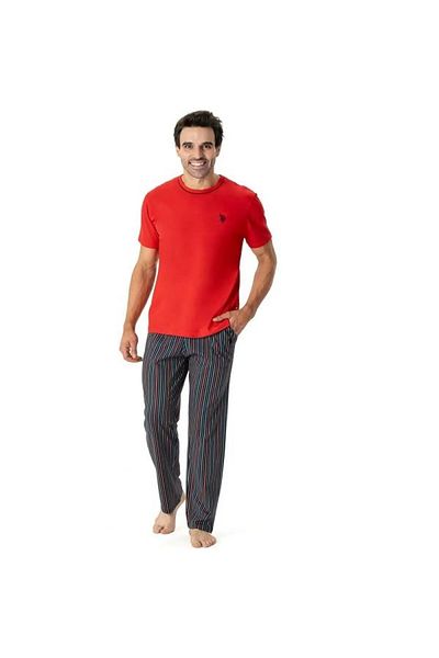 U.S. Polo Assn. Σετ πυτζάμες US Polo Assn Ανδρικό σετ πιτζάμες με ριγέ στρογγυλό γιακά