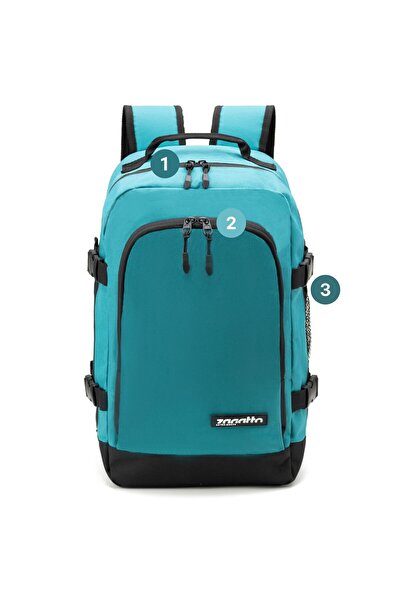 zagatto Σακίδιο πλάτης ταξιδιού, μπλε, χειραποσκευή καμπίνας, 40x20x25 cm, Wizz Air/ Ryanair, 10kg, ZG914