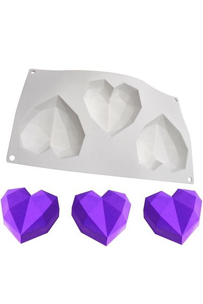 Siliko World Silicone Cake Pastry Jelly Chocolate Candle Soap Epoxy Mold Diamond Heart