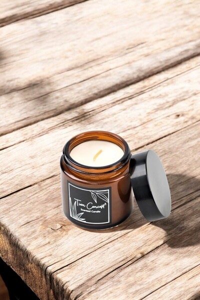 Tiem Concept %100 Soya Özel Tasarım Amber Kokulu Kavanoz Mum