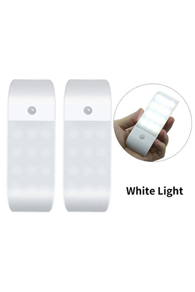 Choice قطعتان من مصابيح LED ليلية بمستشعر حركة أبيض بارد قابلة لإعادة الشحن ع...