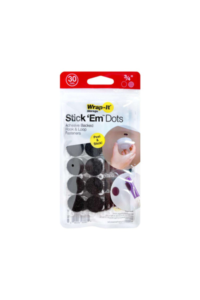 Wrap-It Storage 30 مجموعة من نقاط التثبيت اللاصقة Stick 'Em ذات الحلقة والخطا...