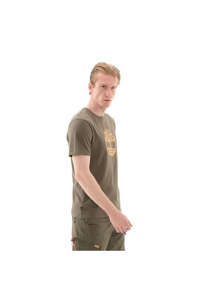 Timberland B0A6Dtsa581-R Timberland Kennebec River Camo Tree Logo Short Slee Men's T-Shirt Khaki