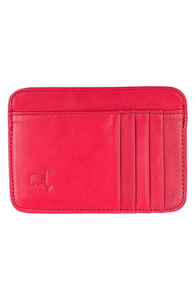 Toro Nero Men's Card Holder Made Of Genuine Leather, Red, Open Wallet