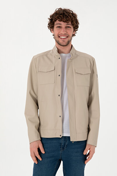 U.S. Polo Assn. سترة جلدية حجرية للرجال 50307417-570