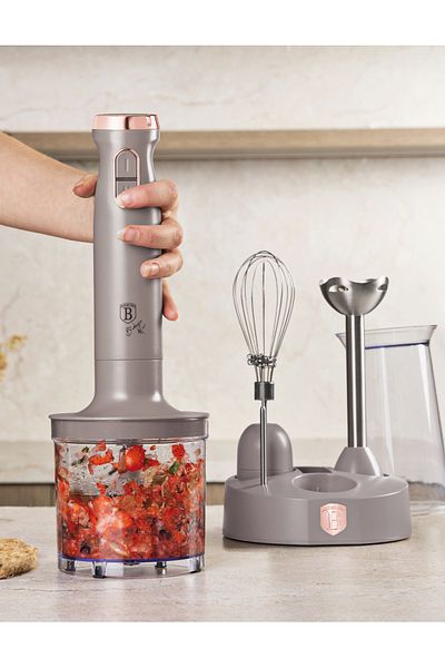 Berlinger Haus Hand Blender Stick Mixer Set With 6 Accessories Hand Whisk Taupe Collection