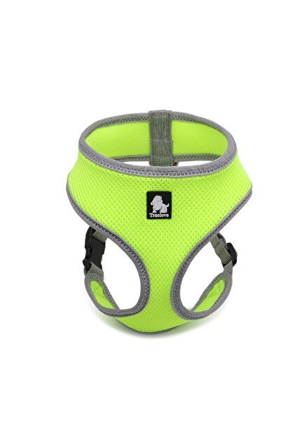 True Love Air Mesh, Neon Sarı Köpek-kedi Göğüs Tasması-small