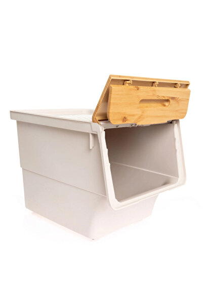 nextbuy Tekli Organizer Bambu Çok Amaçlı Kutu Tekerlekli Patateslik Sebzelik Soğanlık Kutusu Oyuncak Sepeti