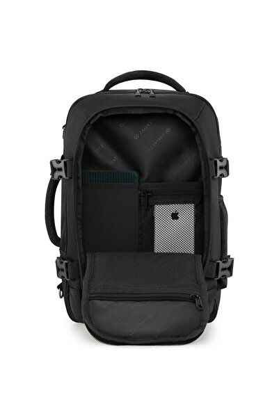 zagatto Σακίδιο πλάτης ταξιδιού, μαύρο, χειραποσκευή καμπίνας, 40x20x25 cm, Wizz Air/ Ryanair, 10kg, ZG920