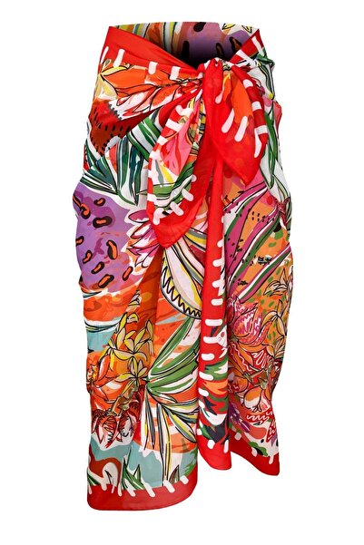 Bolder Shelly Chiffon Red Flower Pareo (150*100 cm)