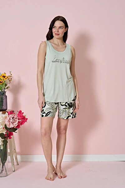 Over Sleep by Poleren Anti-Pilling Fabric Summer Suspender Women's Shorts Set