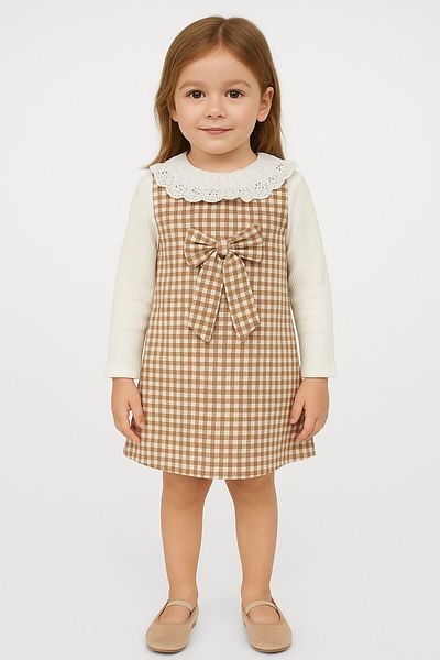 Jaju Baby Costum Bej Pitikare pentru Fata