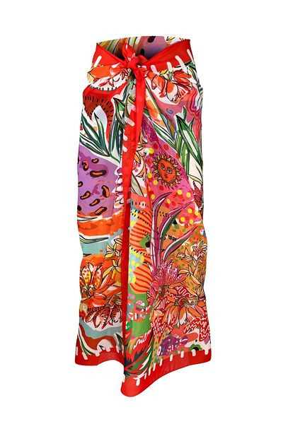 Bolder Shelly Chiffon Red Flower Pareo (150*100 cm)