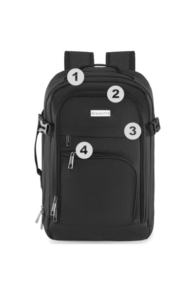 zagatto Σακίδιο πλάτης ταξιδιού, γκρι, χειραποσκευή καμπίνας, 40x20x25 cm, Wizz Air/ Ryanair, 10kg, ZG912