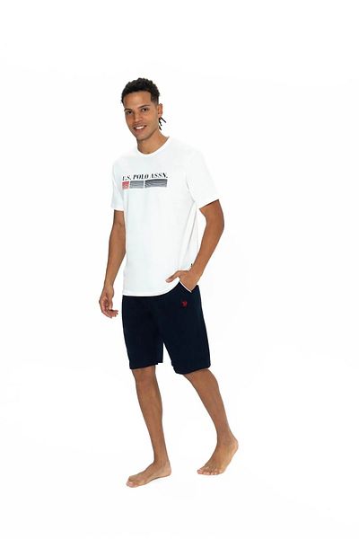 U.S. Polo Assn. Πόλο Ασν. Σετ ανδρικό σορτς πιτζάμα με στρογγυλή λαιμόκοψη