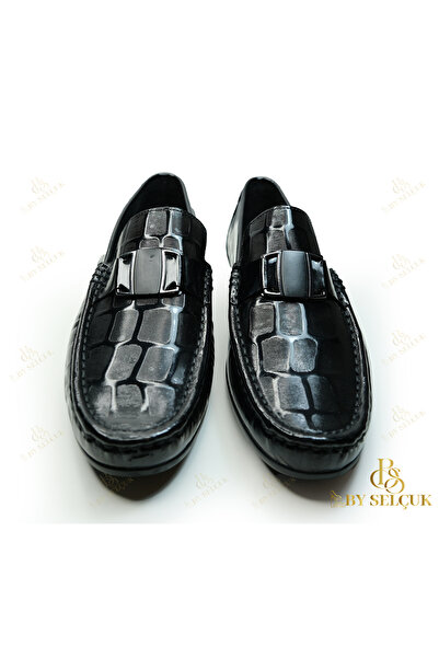 By Selçuk Лофер Чорний Кроко Дизайн Шкіра Ортопедичний Повсякденний Класичний Взуття