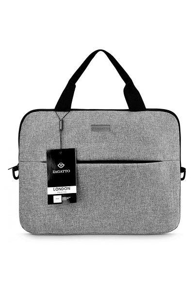 zagatto Laptop Bag ® 15.6", Gray, Waterproof, Trolley Strap, 2 Compartments, Zg871