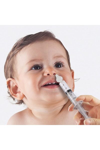bebeLOGIC Set of 2 Nasal Aspirators, Nasal Irrigator and Wash, Silicone, For Babies and Children, 10ml