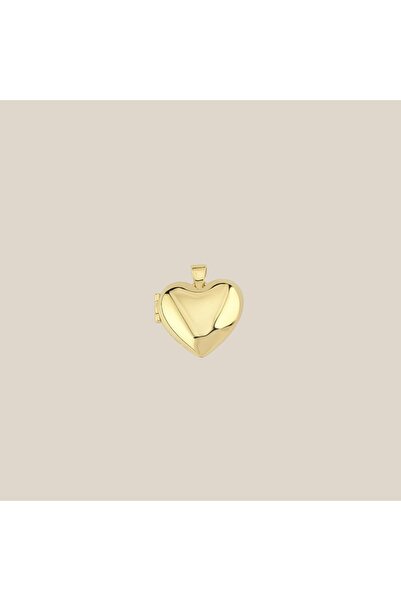 ALTINTAŞ KUYUMCULUK Mini Bombeli Kalp Madalyon Altın Uç