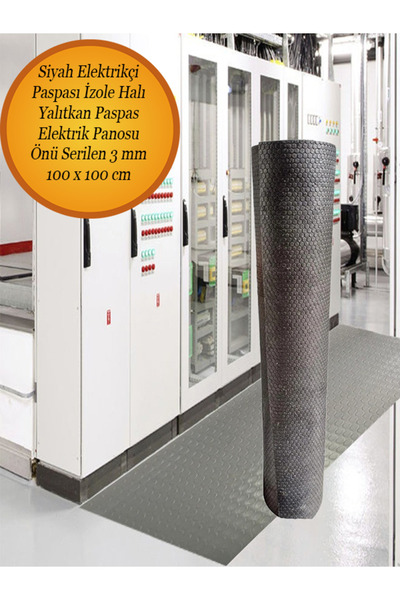 Genel Markalar Siyah Elektrikçi Paspası İzole Halı Yalıtkan Paspas Elektrik P...
