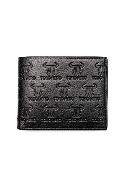 Toro Nero Men's wallet made of black genuine leather Double Line