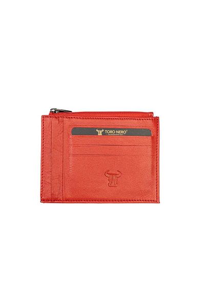 Toro Nero Men's Card Holder Made Of Red Genuine Leather Amis