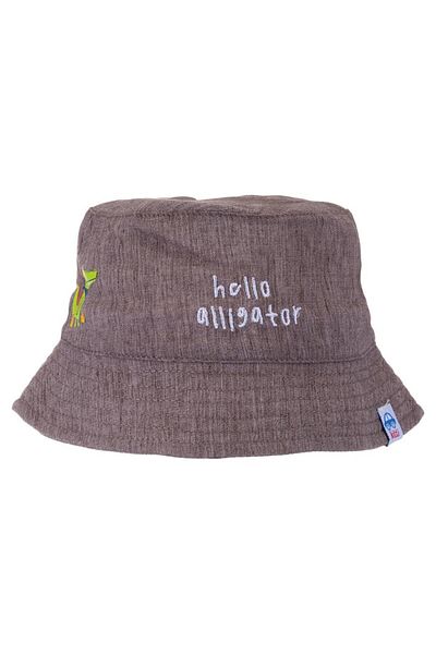 Jaju Baby 1-3 Years Old Boy Brown Crocodile Patterned Lettered Fedora Hat