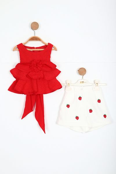 xo kids moda Girl's Shorts Top and Bottom Set 2-5 Years 5898