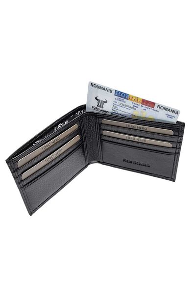 Toro Nero Men's wallet made of black genuine leather Double Line