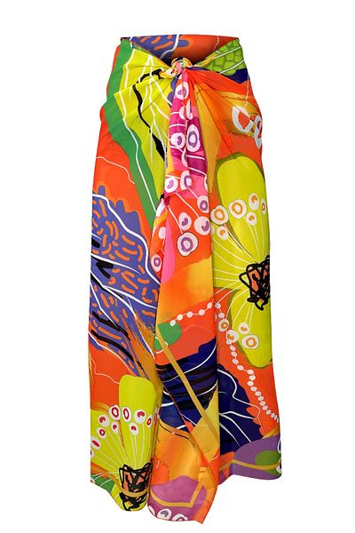 Bolder Shelly Chiffon Orange Flower Pareo (150*100 cm)