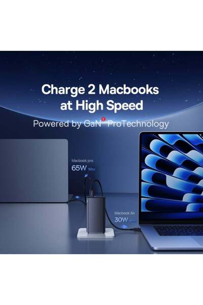 Baseus Încărcător de perete cu 4 porturi, cablu Type-C, 2x USB, 2x Type-C, 100W, 20V, 5A, 1m, GaN6 Pro, negru