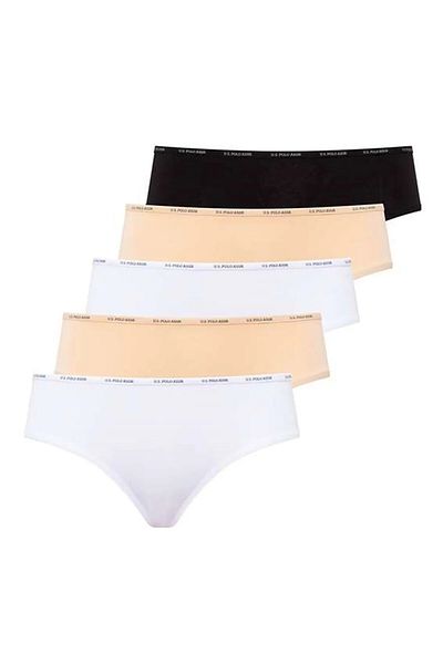 U.S. Polo Assn. Γυναικείο 5-συσκευασία ψηλόμεσο slip (ΜΑΥΡΟ-ΛΕΥΚΟ-ΔΕΡΜΑΤΙΝΟ-ΛΕΥΚΟ-ΔΕΡΜΑΤΙΝΟ)