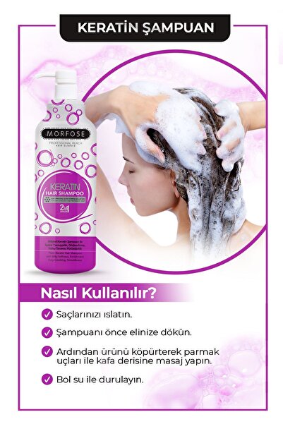 Morfose Keratin Saç Bakım Şampuanı 1000 ml - Besleyici, Koruyucu Etki