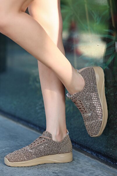 Madam Tarz Maya Düz Taban Dantelli Spor