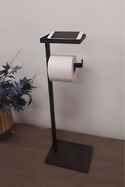 Grandmix Telefon Raflı Metal Tuvalet Kağıdı Askısı Ayaklı Minimalist Tuvalet Kağıtlığı Banyo Toparlayıcı