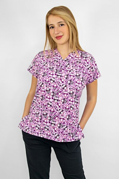 Nur Medikal Giyim Unisex Neşeli Penguen Desenli Likralı Doktor Hemşire Cerrah...