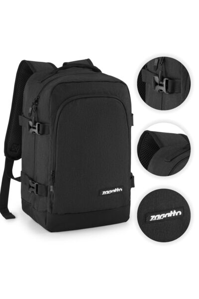 zagatto Σακίδιο πλάτης ταξιδιού, μαύρο, χειραποσκευή καμπίνας, 40x20x25 cm, Wizz Air/ Ryanair, 10kg, ZG915