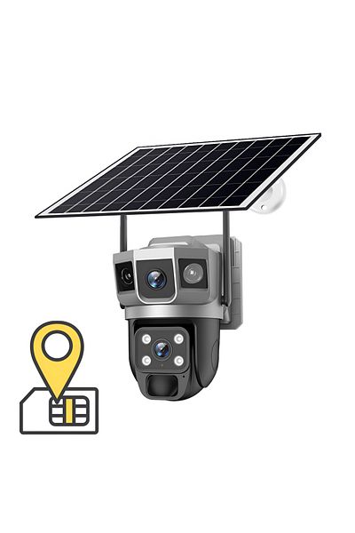 Koopsio Koopsio 4G Surveillance Camera, Solar Powered, IP66 Protection, 8000mAh Battery
