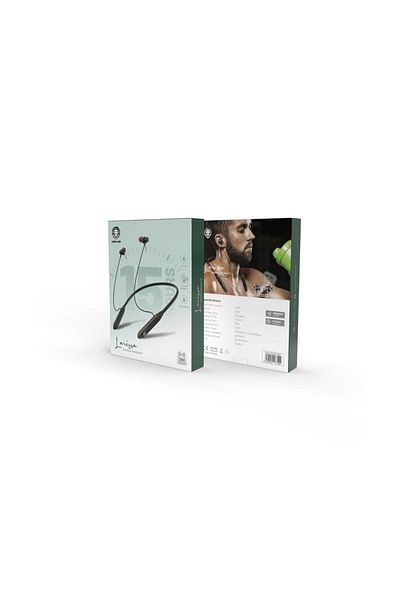 Green Lion Larissa Neck Band Headphone, Control Buttons, Microphone, 12m Transmission Distance - Bla